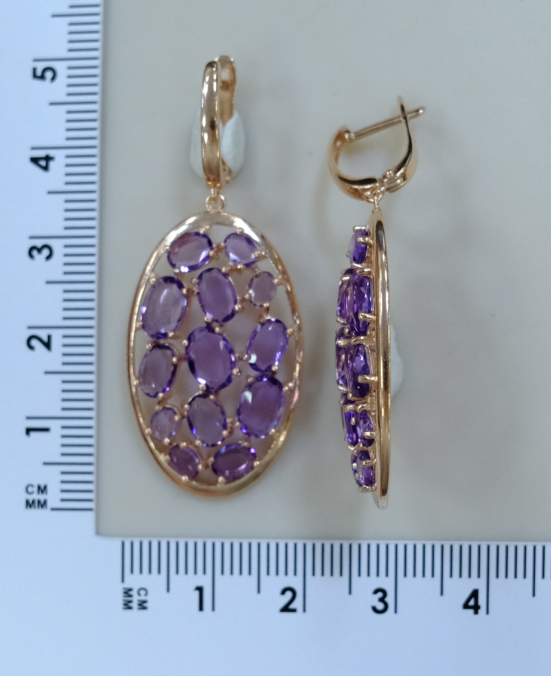 Серебряные серьги с аметистами